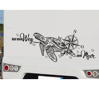Wohnmobil Aufkleber Auto WOMO Camping Weg zum Meer XXL Schildkröte Kompass 168