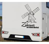 Wohnmobil Aufkleber Auto WOMO Camping Zuhause im Norden Windmühle Meer 64