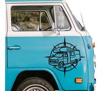 Wohnmobil Kompass Aufkleber 30x30 cm Windrose Camper Auto Van Caravan WOMO Bulli