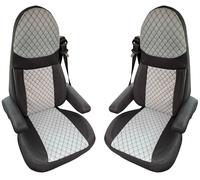 BREMER SITZBEZÜGE Wohnmobil Schonbezüge für Aguti GIS Liner und Milan Sitze | 2er Schonbezug Set inkl. Armlehnen-Bezüge in Schwarz/Grau | GT401