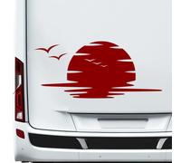 Wohnmobil Sonnenuntergang Aufkleber Wohnwagen Aufkleber Meer Sonne Van 101x45 cm