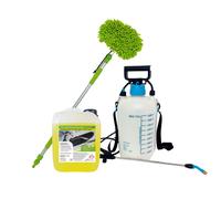 Wohnmobil- und Wohnwagen Reiniger Konzentrat - Starke und Materialschonende Reinigung | Wohnwagenreiniger 5 Liter + Sprüher + Teleskopbürste T160