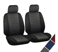 WOLTU Autositzbezüge Vordersitze Universelle Autositzschoner für Fahrer & Beifahrer 2-teiliger Sitzbezug Schwarz/Grau