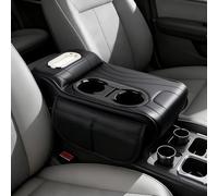 Woniyal 1Stk Auto Armlehne Erhöhung Mittelkonsole Kissen mit Getränkehalter für Dacia Sandero 3 / Sandero Stepway 3 III 2021-2024 2025, Luxus PU Leder Konsolenschutz & Aufbewahrungstasche