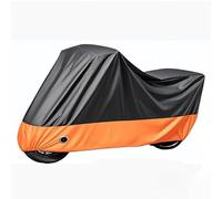 Woniyal Motorradabdeckung Wasserdicht Outdoor für Harley-Davidson Sportster 883 Iron (2010-2016), 210D Oxford Motorrad Abdeckplane Winterfest mit Alu-Schlossloch und Windschutz,Black-Orange-XXXXL