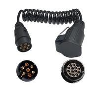 Woola 7 Poliger auf 13 Poliger Anhänger Verlängerungskabel Adapter,12V 1,8m-Spiralkabel Anhängerkabel Anhängerstecker Anhängersteckdosen für Wohnwagen KFZ Caravan