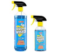 WOSHUP! Fensterreiniger Xtra Skin Schutzfilm 1000 ml Glasreiniger für Plexiglas Acrylglas, Scheibenreiniger für Wohnwagen, Wohnmobil, Auto, Caravan, Streifenfreie Reinigung (1 Liter + 500 ml)