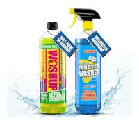 WOSHUP! Wohnwagen Reiniger mit Xtra Skin Schutzfilm 1L High Power Konzentrat + FensterWosher Außenreiniger Konzentrat Auto Reiniger für Camping, Caravan, Wohnmobil, Markise, GFK und Aluminium