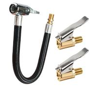 WovaOrx Ventilverlängerung Set - 20 cm Reifenfüller Schlauch mit 2 Robusten 8mm Autoventil Hebelstecker Air Chuck - Autoventil Adapter, Optimal für Autos, Fahrräder, Motorräder und Kompressoren