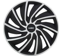 WRC 007597 4 Radkappen 14 Zoll, Radzierblende Turbo Bicolor Grau und Schwarz
