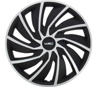 WRC 007598 4 Radkappen 15 Zoll, Radzierblende Turbo Bicolor Grau und Schwarz