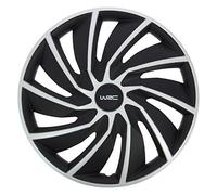 WRC 007599 4 Radkappen 16 Zoll, Radzierblende Turbo Bicolor Grau und Schwarz