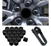 WSYLJX 20 Stücke Auto Radschraubenkappen für Hyundai Elantra Sonata Accentt Tucson Terracan, Anti-Staub Radmutterkappe Sechskant Nabe Schraube Kappen Dekoration Zubehör,black-21mm
