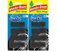 WUNDER-BAUM Vent Wrap | Lufterfrischer fürs Lüftungsgitter | Bietet langanhaltenden Duft | Unauffälliges Design | New Car, 4 Stück (Packung mit 2)