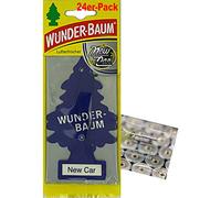 Wunderbaum 24er-Box Original Lufterfrischer New Car Duftbaum inkl. 1 x Glasreinigungstuch von SP Großhandel Gratiszugabe