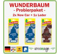 WUNDERBAUM New Car Leder Set Lufterfrischerer Duftbaum Camper Wohnung
