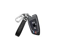 WUZUTU Autoschlüssel-Schutzhülle, kompatibel mit BMW 2, 4, 5, 6, 7, X1, X2, X3, X4, X5, X6, M8, M7, M6, M5, M4, M3, M2, M1, 430i, 840i 2015-2023, Kohlefaser-Metallgehäuse