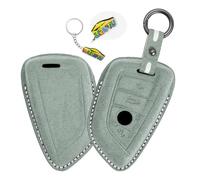 WUZUTU Smart Autoschlüssel Hülle Cover Kompatibel mit BMW 1 2 3 4er X1 X2 X3 X4 X5 X6 F15 F16 F86 Keyless Go Schutz Schlüsselmäppchen Schlüsselcover Schlüsselloser Zugang B-Hellgrün