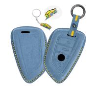 WUZUTU Smart Autoschlüssel Hülle Cover Kompatibel mit BMW 1 2 3 4er X1 X2 X3 X4 X5 X6 F15 F16 F86 Keyless Go Schutz Schlüsselmäppchen Schlüsselcover Schlüsselloser Zugang B-Blau
