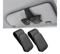 WXRNBN 2 Stück Brillenhalter für Auto Sonnenblende für BMW X3 (G45) 2024, Leder Auto Brillenhalter Brillenhalterung Auto Ticket Karten Clip Brillen Halterung,Black