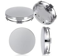 WYFZ 4 StüCk Nabenkappen für Ford ST Line Focus X 2 3 Mondeo Fiesta Kuga MK2 MK3 MK4, Auto Radnabendeckel Nabendeckel Set Staub- und Winddichte Reifendekoration Schwarz Glanz Silber,Silver