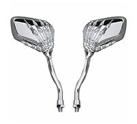 WYOERN Für Kawasaki Für Vulcan VN 700 750 800 900 1500 1600 1700 2000 Classic 1 Paar Motorrad Skull Hand Rückspiegel Zubehör (Color : Silver)