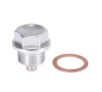 X AUTOHAUX Ölablassschraube mit Dichtring Magnet M18*1.5 Aluminiumlegierung Motorölwanne Ablassschraube Silber