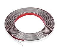 X AUTOHAUX Zierleiste 8m x 15mm Selbstklebend Chrom Zierleisten PVC Chromleiste für Türdekoration