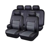 XATHKJOE 9 Stück Leder Autositzbezüge Sets, für Mitsubishi Space Star 2012-2022 2023 2024 2025 Auto Sitzbezüge Komplett Set,Wasserdicht Atmungsaktiv Sitzschoner Auto,A/Black Grey