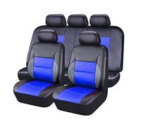 XATHKJOE 9 Stück Leder Autositzbezüge Sets, für Mitsubishi Space Star II 2013-2017, Space Star III 2017-2025 Auto Sitzbezüge Komplett Set,Wasserdicht Atmungsaktiv Sitzschoner Auto,D/Black Blue