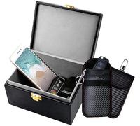 Xcase Aufbewahrungsbox: RFID-Autoschlüssel-Box mit 2 RFID-Schlüsseltaschen (Funk-Schlüssel-Signalblocker, Autoschlüsselbox, Auto)
