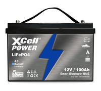 XCELL 147044 - Lithium-Akku, LiFePO4, 12,8 V, 100 Ah, BT BMS XCELL