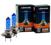 XEMARK H7 Xenon Optik Lampe - 55W 12V Super White Blue Halogen Birne - Passend für diverse Fahrzeuge - Auto Abblendlicht Lampenset - 2 Stück