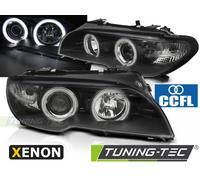 Xenon CCFL Angel Eyes Scheinwerfer für BMW 3er E46 Coupe und Cabrio 03-06 schwarz Set