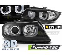 Xenon LED Angel Eyes Scheinwerfer für BMW 3er E90/E91 05-08 schwarz