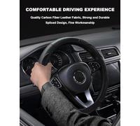 Xiazhi Lenkradhülle Passend für VW Golf 6 Cabriolet | Bj. 2011-2016, Anti Rutsch Carbon Optik Lenkradbezug Sport Design Auto Zubehör Komfortabel Griffig Langlebig,B