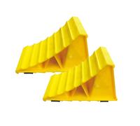 XINBAIJI Unterlegkeile Anhänger, Heavy Duty rutschfeste Gummiunterlage Bremskeile Hemmschuh Radvorleger Radkeil Bremskeil Anhängerkeile Für Bremskeile Wohnwagen Anhänger PKW Hänger (Gelb,2 Stück)