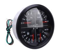Xiuganpo Kraftstoffstand, Öldruck, Wassertemperatur, Voltmeter, Multifunktionales Messgerät, Einfache Installation für Wohnmobil, LKW, Beständig Gegen Tägliche Abnutzung (Schwarzes Zifferblatt,