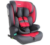 XOMAX LM238 Kindersitz mit ISOFIX I mitwachsend I 9-36 kg, 15 Monate - 12 Jahre, Gruppe 1/2/3 I 5-Punkt-Gurt und 3-Punkt-Gurt I Bezug abnehmbar und waschbar I ECE R129 I anthrazit-rot