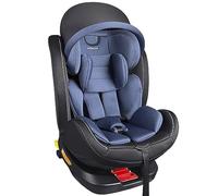XOMAX XZ-16 Kindersitz drehbar 360° mit ISOFIX Liegefunktion mitwachsend 0-36 kg, 0-12 Jahre, Gruppe 0/1/2/3 I 5-Punkt-Gurt und 3-Punkt-Gurt Bezug abnehmbar, waschbarI ECE i-Size 129R (Blau)