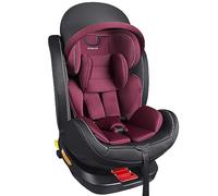XOMAX XZ-16 Kindersitz drehbar 360° mit ISOFIX Liegefunktion mitwachsend 0-36 kg, 0-12 Jahre, Gruppe 0/1/2/3 I 5-Punkt-Gurt und 3-Punkt-Gurt Bezug abnehmbar, waschbarI ECE i-Size 129R (Rot)