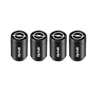 XRDSF 4 Stück Alu Ventilkappen Ventildeckel Set für Opel Crossland X 2017-2024, Metall Autoventil Kappe Reifenmarkierer Valve Cap für Stabilen Reifendruck,Black