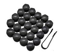 XUKEY Radnabenkappen für Audi, 20 Stück 25 mm Radnaben Radmutternkappen für Audi A1 A2 A3 A4 A5 A6 A7 A8 Q3 Q5 TT S3 S5 S6 S8 RS3 RS4 mit 4 Stück Sicherungskappen und Demontagewerkzeug (schwarz)