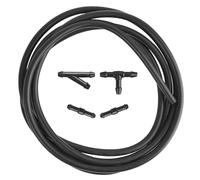 XUKEY Universal Scheibenwaschanlage Schlauch mit Schlauchverbinder, Wischwasserschlauch Reparaturset, 2M Gummischlauch mit 4 Stücke Schlauchverbinder, Isolierschlauch Automotive Unterdruckschlauch