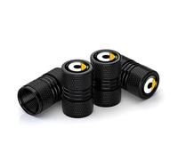 XVBFSC 4 Stück Ventilkappen für Smart 451 Brabus Smart 453, Reifenventil Ventile Reifen Autoreifen für Ventildeckel Auto-Reifen Felgenventile,Bla-ck