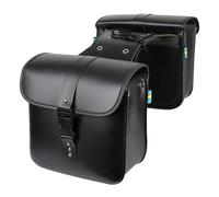 XVGUOYAN Motorrad Satteltasche Retro Motorrad Satteltaschen Beutel Aufbewahrungskoffer Seitengepäck Tank Koffer PU Leder(Schwarz)