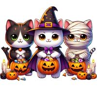 XXL 18X18 Autoaufklebe Halloween Katze Lila Aufkleber Wetterfester Vinyl Sticker