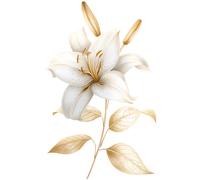 XXL 18X18 Autoaufkleber Goldene Blume Aufkleber Wetterfester Vinyl Sticker