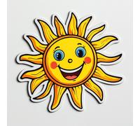 XXL 18X18 Autoaufkleber lustige Sonne Aufkleber Wetterfester Outdoor Vinyl