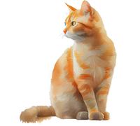 XXL 18X18 Autoaufkleber Orange Katze Aufkleber Wetterfester Vinyl Sticker